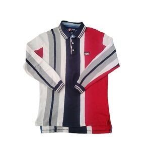 CHAPS Ralph Lauren Colorblock Stripe Long Sleeve Polo Rugby Shirt Size 2XL T